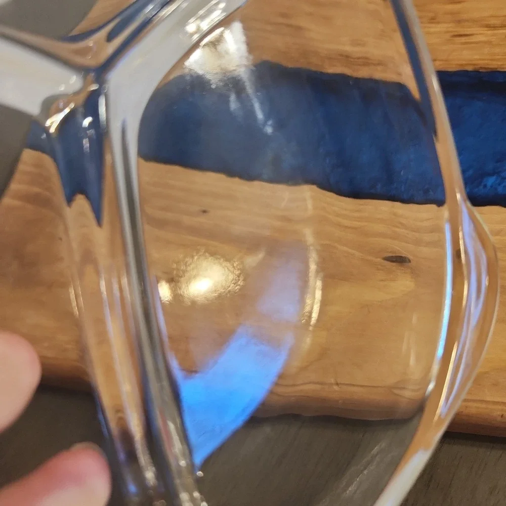 Vintage Mid-Century Modern Boomerang Divided Serving Relish Glass Dish Clear